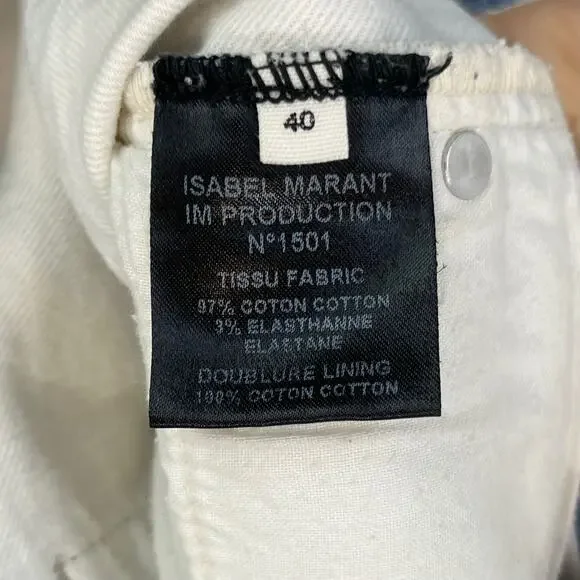 ISABEL MARANT ETOILE Printed Slim Straight Pants Jeans Blue